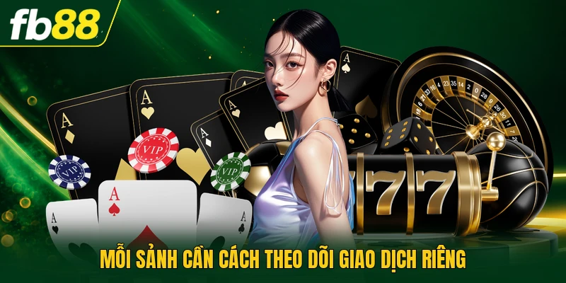 Mỗi sảnh cần cách theo dõi giao dịch riêng